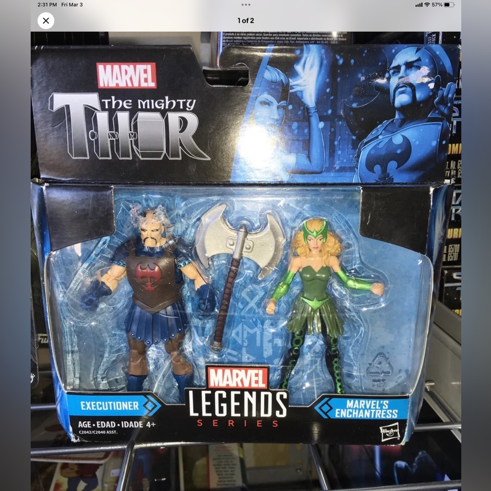 NIB MARVEL LEGENDS 3.75 IN ENCHANTRESS AND EXECUTIONER  Two pack figures